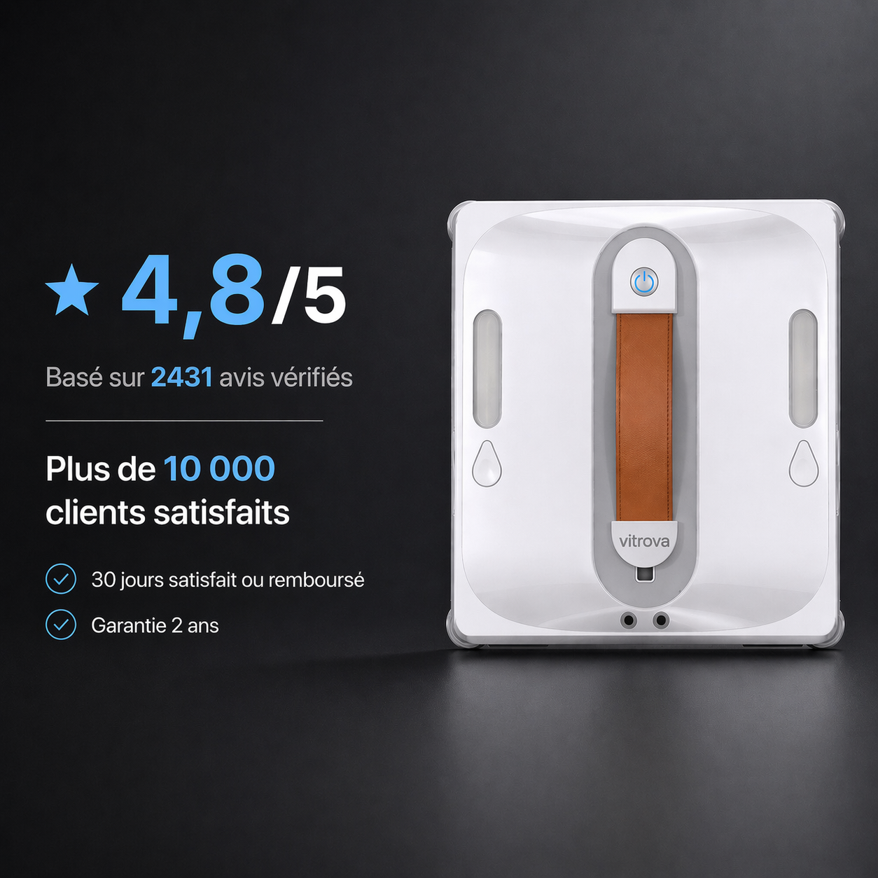 Robot lave-vitres intelligent Vitrova Double pulvérisation haute performance